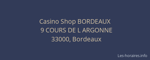 Casino Shop BORDEAUX