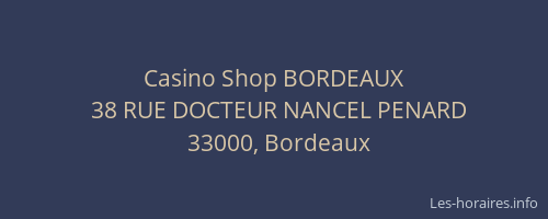 Casino Shop BORDEAUX