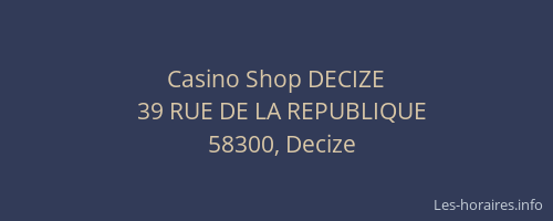 Casino Shop DECIZE