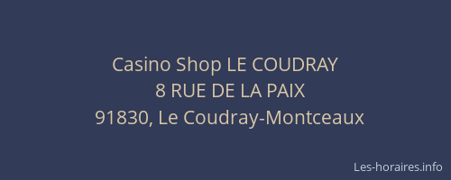 Casino Shop LE COUDRAY