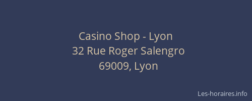 Casino Shop - Lyon