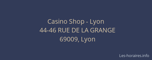 Casino Shop - Lyon
