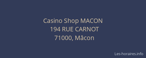Casino Shop MACON