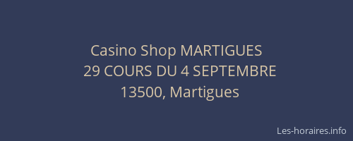 Casino Shop MARTIGUES
