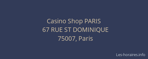 Casino Shop PARIS