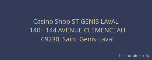 Casino Shop ST GENIS LAVAL