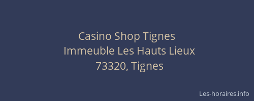 Casino Shop Tignes