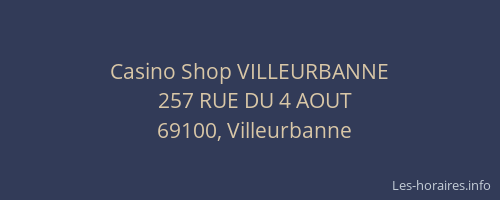 Casino Shop VILLEURBANNE