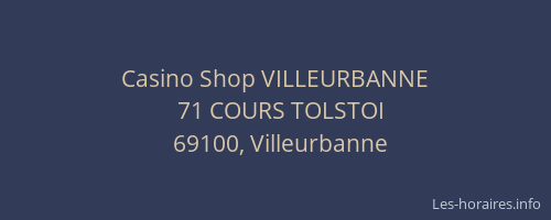 Casino Shop VILLEURBANNE