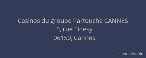 Casinos du groupe Partouche CANNES