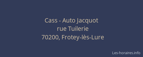 Cass - Auto Jacquot