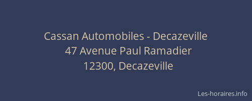 Cassan Automobiles - Decazeville