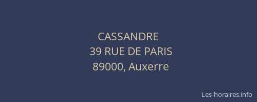 CASSANDRE