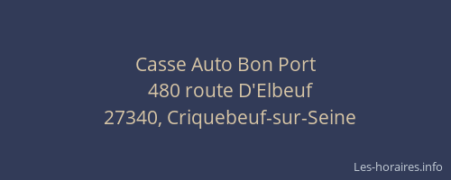 Casse Auto Bon Port