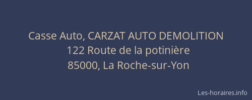 Casse Auto, CARZAT AUTO DEMOLITION