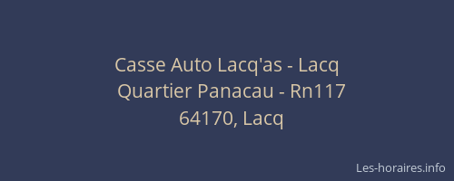 Casse Auto Lacq'as - Lacq