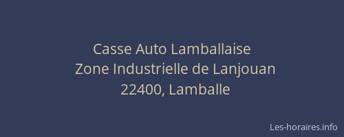 Casse Auto Lamballaise