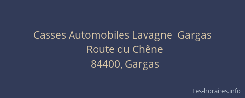 Casses Automobiles Lavagne  Gargas