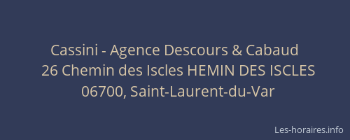 Cassini - Agence Descours & Cabaud