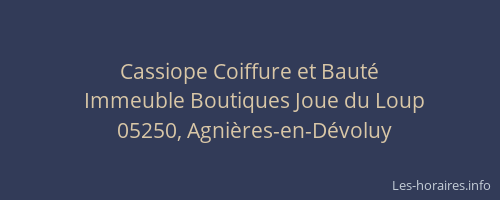 Cassiope Coiffure et Bauté