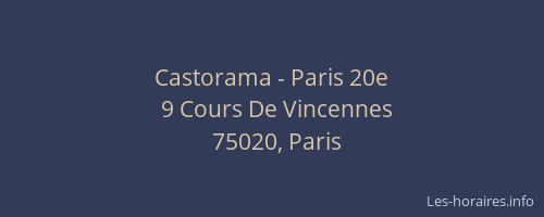 Castorama - Paris 20e
