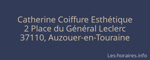 Catherine Coiffure Esthétique