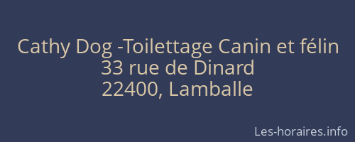 Cathy Dog -Toilettage Canin et félin