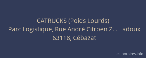 CATRUCKS (Poids Lourds)