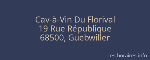 Cav-à-Vin Du Florival