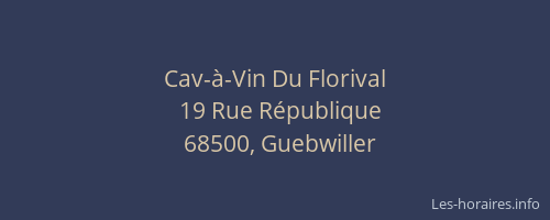 Cav-à-Vin Du Florival