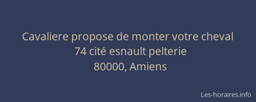 Cavaliere propose de monter votre cheval