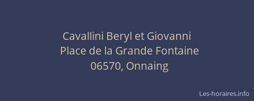 Cavallini Beryl et Giovanni