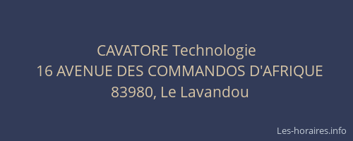 CAVATORE Technologie