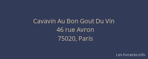 Cavavin Au Bon Gout Du Vin