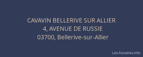 CAVAVIN BELLERIVE SUR ALLIER