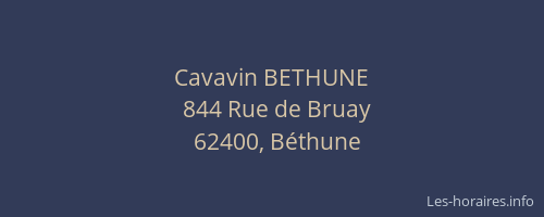 Cavavin BETHUNE