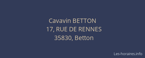 Cavavin BETTON