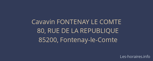 Cavavin FONTENAY LE COMTE