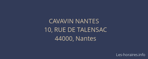 CAVAVIN NANTES