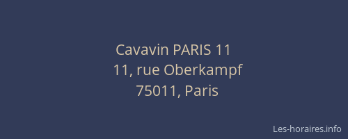 Cavavin PARIS 11