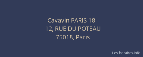 Cavavin PARIS 18