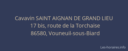Cavavin SAINT AIGNAN DE GRAND LIEU
