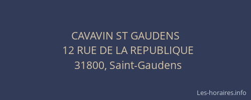 CAVAVIN ST GAUDENS
