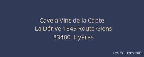 Cave à Vins de la Capte
