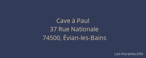 Cave &agrave; Paul