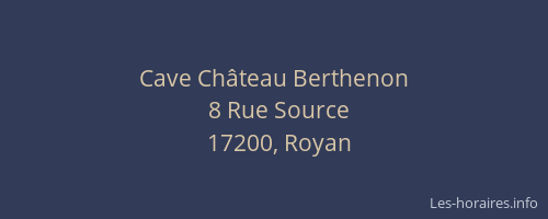 Cave Château Berthenon