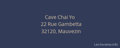 Cave Chai Yo