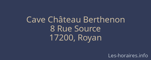 Cave Château Berthenon
