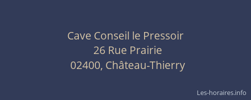 Cave Conseil le Pressoir