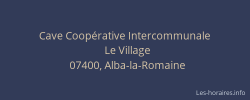 Cave Coopérative Intercommunale